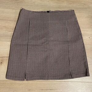 White Fawn Burgundy/Cream/Black Gingham Miniskirt